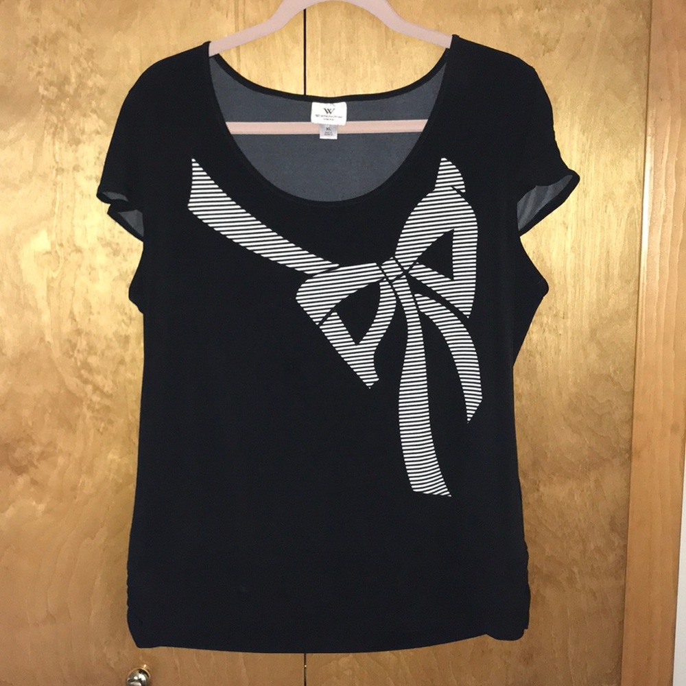 Black Skirt with Bow Graphic